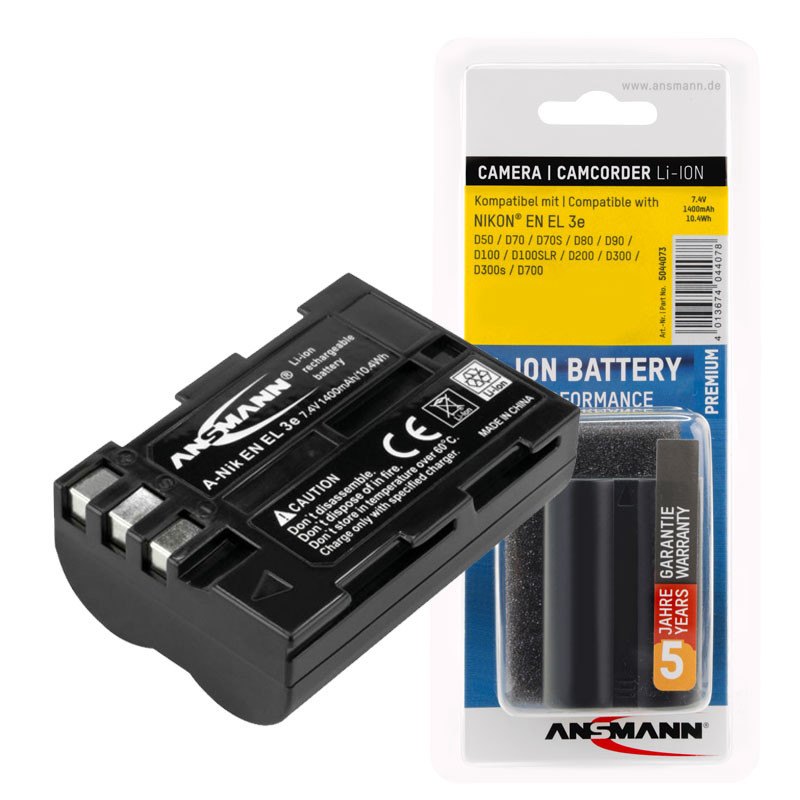 Baterija Li-Ion 7.4V  1400mAh za NIKON kamere EN-EL 3E ANSMANN