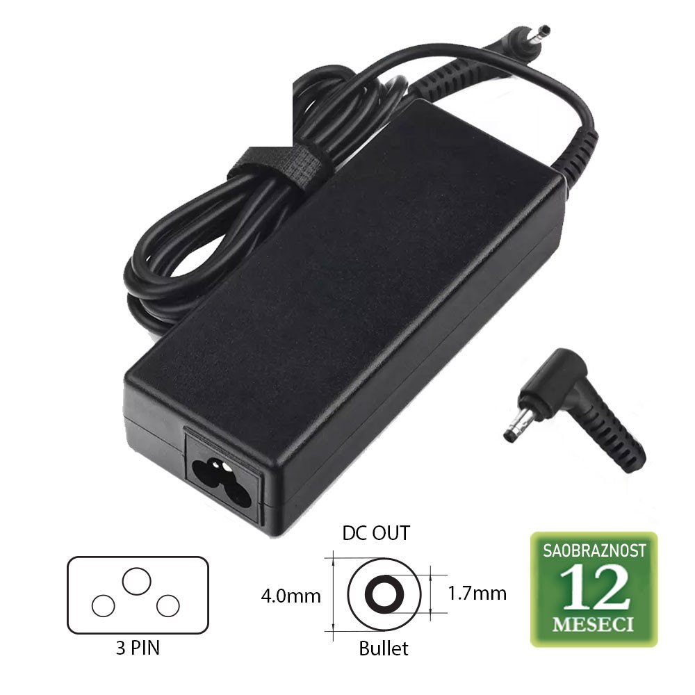 DELL 19.5V-4.62A ( 4.0 * 1.7 - Bullet ) ADP-90LD B 90W LAPTOP ADAPTER