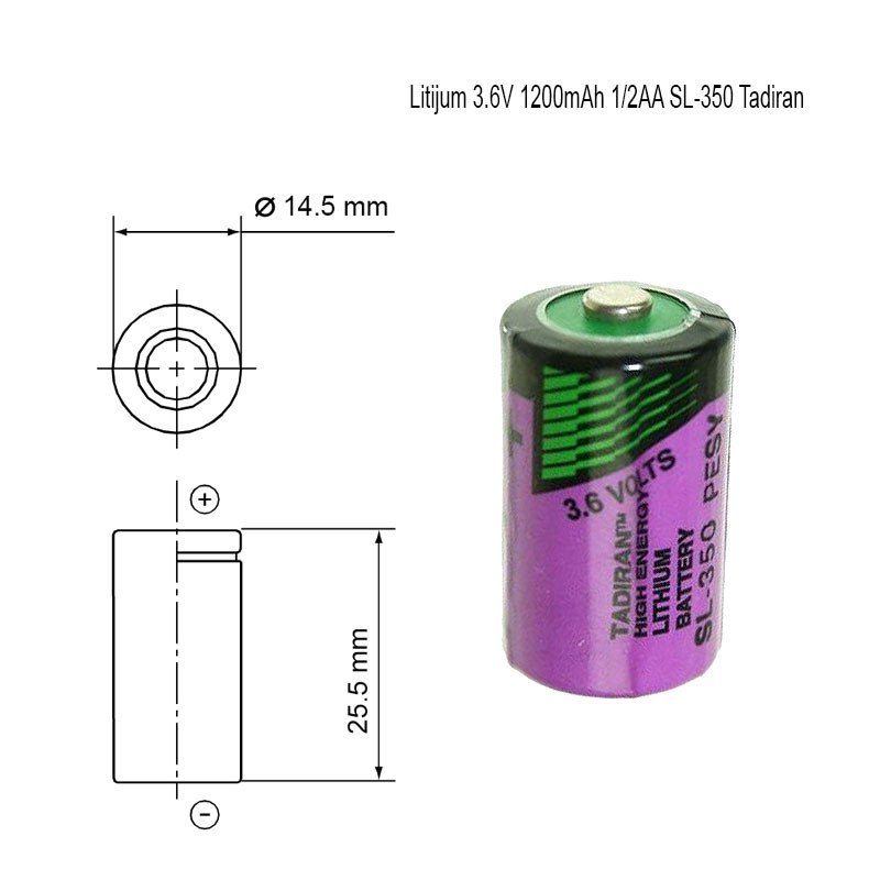 Litijum 1/2AA ( 14250 )  3.6V 1100mAh SL-350 TADIRAN