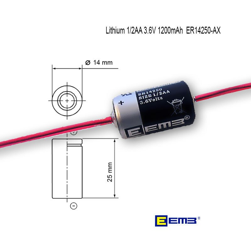 Litijum 1/2AA 3.6V 1200mAh ER14250-AX  EEMB