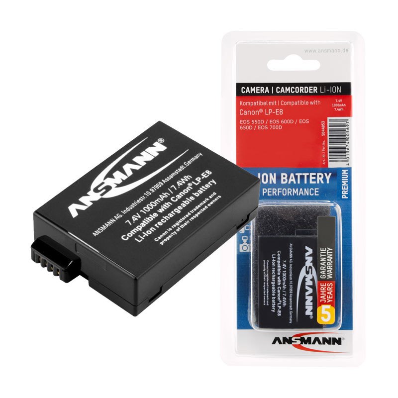 Baterija Li-Ion 7.4V  1000mAh za CANON kamere LP-E8 ANSMANN