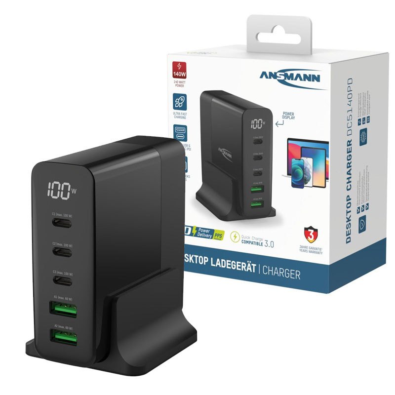 Desktop USB punjač sa LCD displejom DC5140PD 140W